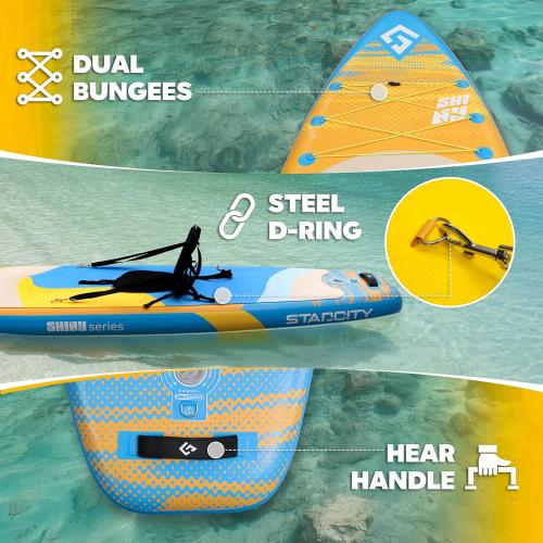 Starcity Size  11'*34*6 Blow Up Paddle Board, Inflatable Paddle Board,Paddle Board,Spacious and Stable, Anti Slip and Easy to Operate, Large Size Suitable for Single Person/Family/Pet Use.