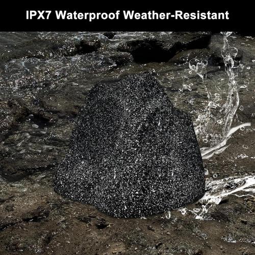 STUDIOFINIX Outdoor Rock Speakers Waterproof, 600 Watt 8 Inch Superior Timbre IPX7 Weatherproof Design for Garden,Patio,Pool,Deck,BBQ (Pair)
