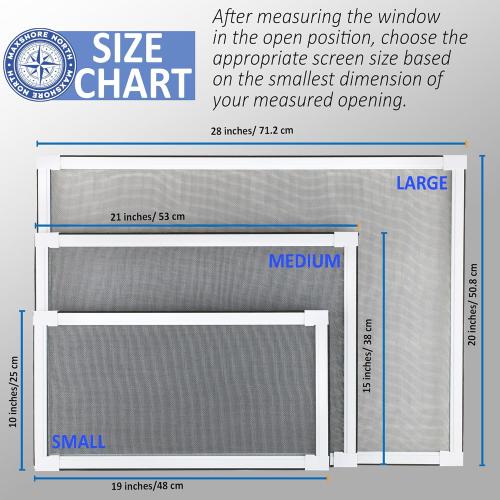 Expandable Window Screens for House Windows 20 H x 28-53 W inches - 2 Pack Large Adjustable Window Screens, Ideal Replacement Window Screens