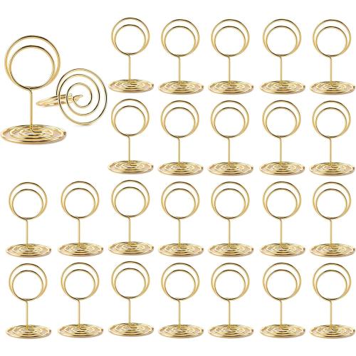 Hoewina 26Pcs Table Number Holders, Place Card Holder, Wire Picture Holder, Small Size Table Card Holders, Photo Holder for Centerpieces, Wedding Reception, Party, Birthday (Gold)
