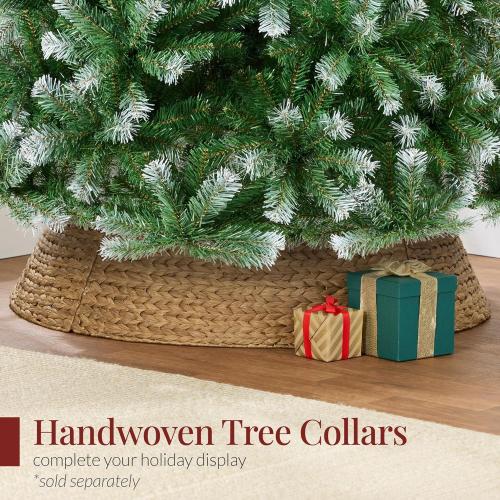 Best Choice Products Artificial Christmas Tree, 6ft Premium Unlit Pine Design, Dense Branches Realistic Holiday Décor​ w/Easy Assembly - Frosted Pine