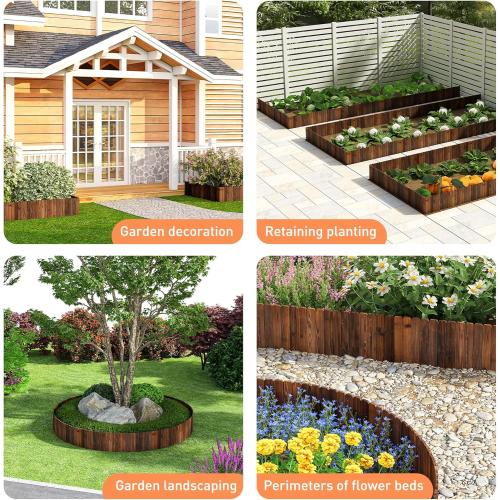 Wooden Garden Fence Wood Garden Edging Border Decorative Landscape Border Edging,Planting Tree Fence Landscape Edging Flower Bed Fences