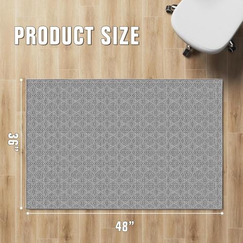 KMAT Office Chair Mat, 36x48in Heavy Duty Hardwood/Tile Floor Protector, Floor Mat Computer Desk Mat for Rolling Chairs, Work, Study, Office, Grey ‼️ unused‼️