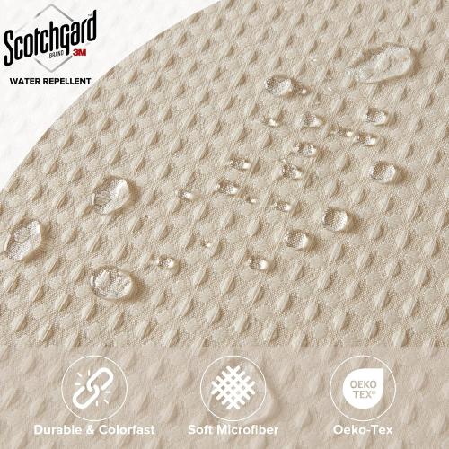 Madison Park Arbor Waffle Extra Long Shower Curtain, 72 x 84, Beige Solid