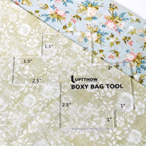 UPTTHOW 3Pcs Boxy Bag Making Template with Boxed Bag, Curve Bag, Zip Pocket