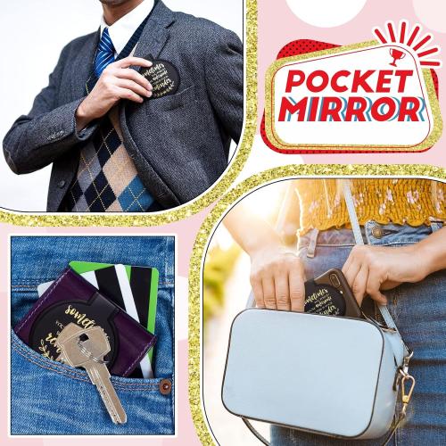 Set of  48 Pcs Mini Pocket Compact Mirrors Bulk, Sometimes You Forget Your Awesome, Inspirational Gifts for Coworker Employee Guest Positive Affirmation, Small Gifts Bulk for Women, Guests, Christmas