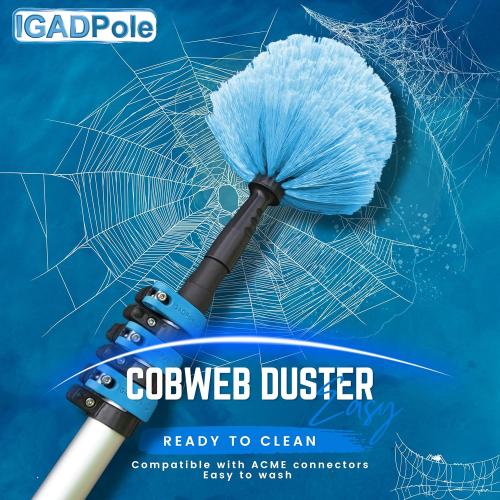 IGADPole 20 FT Water-Fed Cleaning Kit – Extendable Telescopic Pole with Soap-Dispenser, Brush & Cobweb Duster, Adjustable 5-20 FT Handle for Safe High Window, Gutter, Solar Panel & Exterior Cleaning
