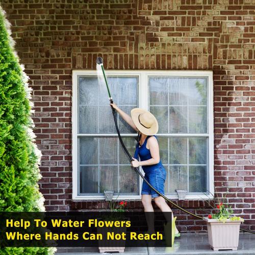 Size 24 Inch Watering Wand With Rotating Head - Heavy Duty Ergonomic Sprayer With Trigger, Adjustable Spray Garden Hose Nozzles, Hanging Basket Wand With Flow Control, No Assembly Required