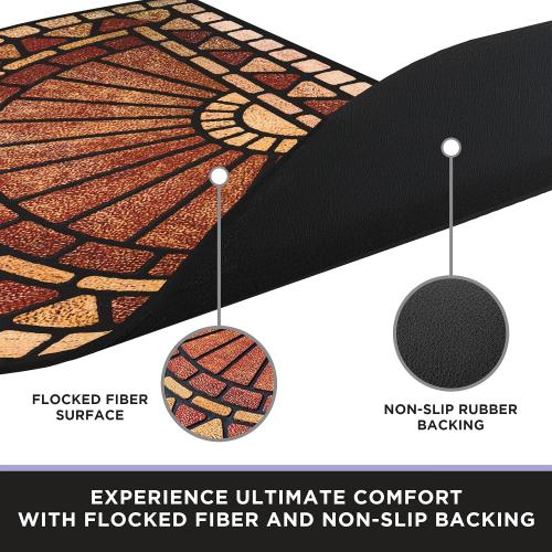 ubdyo Unique Design Door mat - Low Pile Front Doormat Outside Entrance for Efficient Dirt Trapping - All Weather Front Door Mat Indoor Entrance - Anti Slip Welcome Matt Outdoor - (36 x 24, Red)
