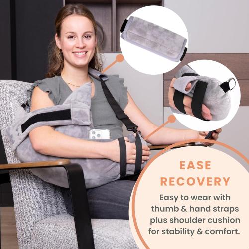 MOYOAMA Post Shoulder Surgery Pillow for Sleeping – Left/Right Arm Support with Adjustable Straps & Custom Firmness for Restful Recovery – Rotator Cuff, Bursitis, & Frozen Shoulder Pillow Post Surgery