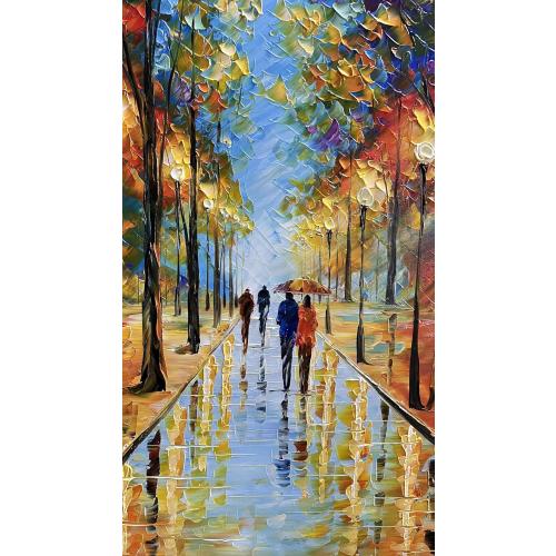 Tyed Art- 100% hand-painted 3D canvas abstract oil painting Landscape art contemporary large canvas wall art painting home Living Room decoration wall 24x48inch