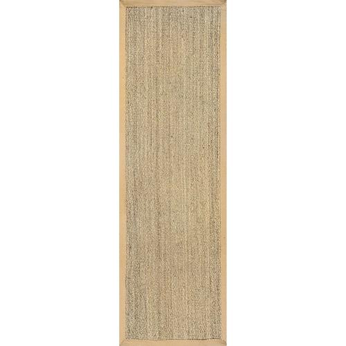 nuLOOM 2x8 Elijah Seagrass Area Rug, Beige, Solid Farmhouse Style, Cotton Bordered, Basketweave, Natural Fiber, For Bedroom, Dining Room, Living Room, Hallway, Office, Kitchen, Entryway