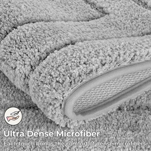 GRANNY SAYS Gray Bathroom Rugs, Bath Mats for Bathroom Non-Slip, Super Soft and Water Absorbent, Microfiber Bath Rugs, Machine Wash Dry, Bath Rugs for Floor, Tub and Shower, 16 x 24