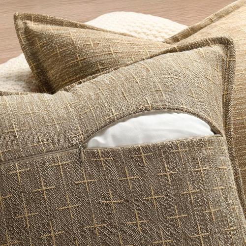 ZWJD Pillow Covers 20x20 Set of 2 Soft Polyester Textured Pillow Covers with Stylish Flange Edge Cozy Farmhouse Throw Pillows for Couch Bed Sofa Living Room