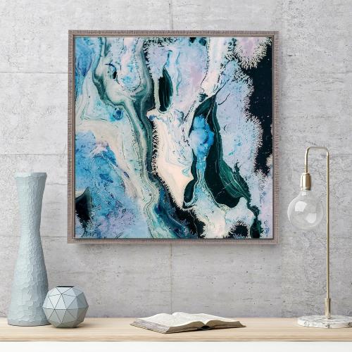 Pixy Canvas Floater Frame 24x24 for 3/4 (0.75) inch Deep Canvas Paintings/Canvas Prints/Wood Canvas Panels/Wall Art/Wall Decor/Home Decor/Artwork (Antique Silver, 24 x 24 inch, Square)