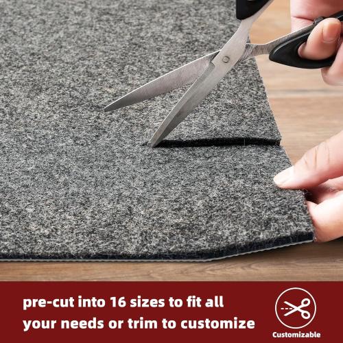 BAGAIL Felt and Natural Rubber Backing Rug Pads 1/4” Thick, 5 x 7 Ft Non Slip Carpet Gripper Keep Rugs in Place, Under Area Rug Protective Cushioned Pads, Carpet Runners, Hardwood Floors Protection