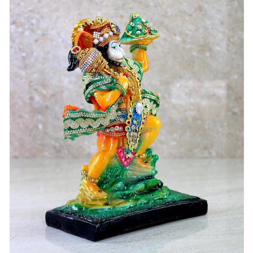 Size 8.5x6.5 eSplanade Resin Hanuman Anjaneya Pavan Putra Idol Murti Moorti Statue (8.5 x 6.5 Inches)