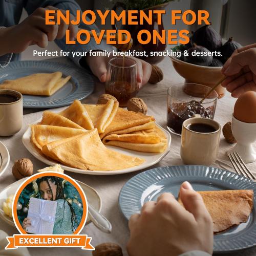 Baker's Friend Crepe Maker Machine with Auto Power Off, Portable Crepe Maker with Non Stick Dipping Plate, Automatic Temperature Control, Graphite