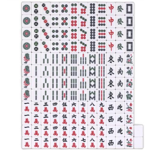 Yellow Mountain Imports Chinese Mahjong Set – Rouge Heritage – 146 Medium Tiles, Professional Set for Chinese-Style Play [中式麻將 專業套裝]