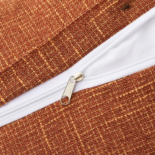MIULEE Set of 2 Linen Throw Pillow Covers Cushion Case Fall Triple Button Vintage Farmhouse Pillowcase for Couch Sofa Bed Living Room 20 x 20 Inch Rust