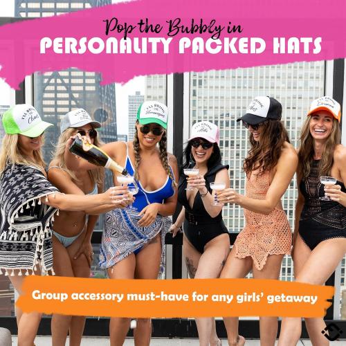9 units Funky Junque Women's Funny Trucker Hats: Adult Humor for Bachelorette, Girls Trips & Festivals - Mesh Hat - I'll Bring The's