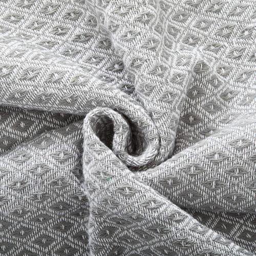 Americanflat 50x60 Throw Blanket - Soft and Breathable Cotton Throw Blanket for Couch, Bed, Chair - Decorative Blankets Perfect for Home, Office, or Outdoor Use - Grey and White Mini Diamond Design