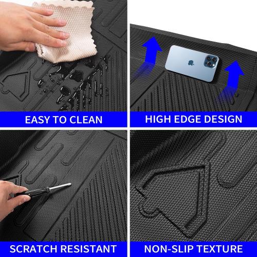 Rongtaod Cargo Mat & Backrest Mats for 2021-2025 2026 Ford Bronco 4 Door | NOT for Bronco Sport, Trunk Mat Cargo Liner TPE All Weather Back Seat Cover Protector 2025 Bronco Accessories