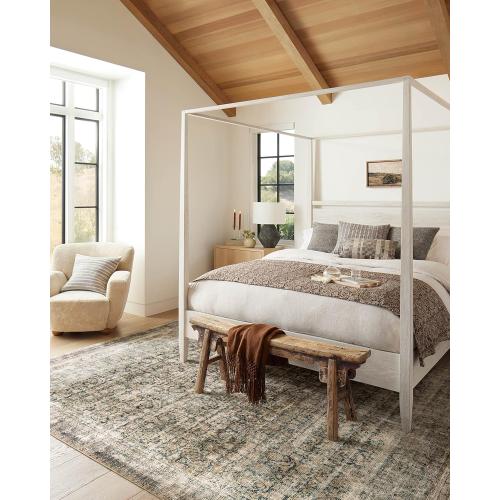 Loloi Amber Lewis Morgan Collection MOG-02 Navy/Sand 2'-0 x 5'-0 Accent Rug, Neutral Area Rug for Room Décor, Vintage Rug Inspired, Soft Area Rug for Living Room, Bedroom, Dining Area