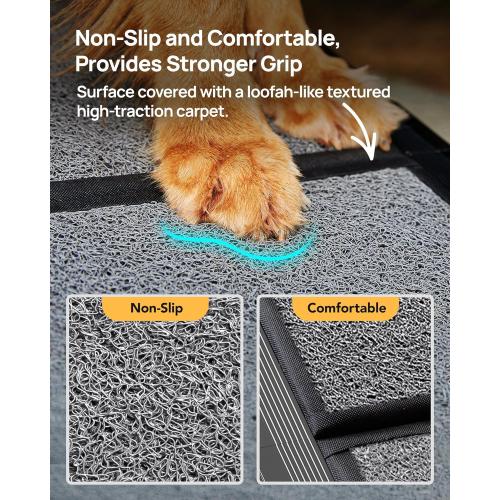 Upgraded Dog Ramp for Car 71'' X-Long & 19.7 Wider Folding Dog Ramps for Large Dogs with Non-Slip Rug Surface Portable Doggy Ramps for SUV Car & Truck, Up to 250 LBS