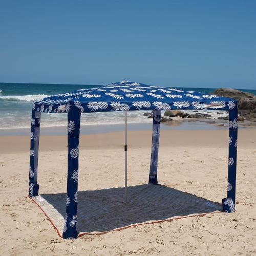 CoolCabana Beach Shade Tent - Easy Setup, UPF 50  Protection, Large & Medium Sizes, Compact & Wind Resistant - Beach Cabana for The Whole Family - Pineapples, Medium