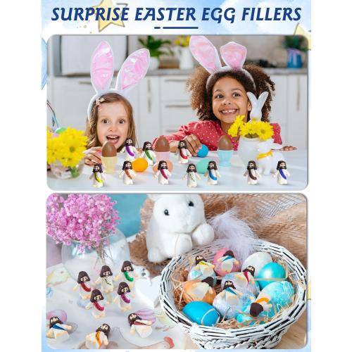 Little Jesus Figures, 100pcs Mini Jesus Figurines in Bulk, 10colors Baby Jesus Figure Mini for Hide and Seek Religiou Party Favors Sunday School Baptism Gifts Christmas Stocking Stuffers