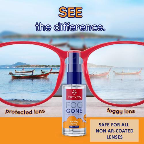 Anti-Fog Spray for Non - Anti Reflective Lenses | Prevents Fogging of Glass or Plastic Windows, Mirrors, Eyewear Lenses, Glasses, Swim Goggles, Ski Masks, Binoculars |Long Lasting Solution (4)(Set of 3)