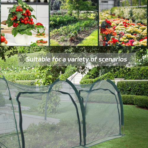Flexible Net Grow Tunnel - Garden Greenhouse Mesh Covers Growhouse Cloche for Protecting Fruit Vegetables Plants Cultivation from Animals(2M)