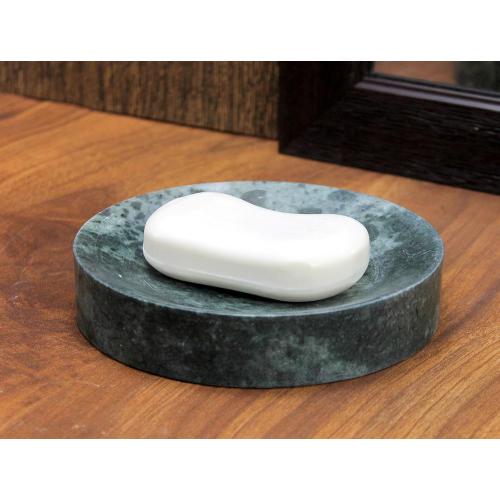 Natural Marble Stone Soap Dish Soap Holder Bath Accessories for Bathroom, Tub or Wash Basin Accessory (Green)