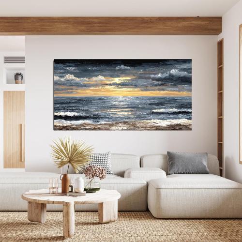 Canvas Oversized Wall Art Decor Modern Wall Art Pictures for Living Room Abstract Coastal Wall Art Prints Large Landscape Wall Art Decorations Abstract Canvas Art Wall Decor Home Office Decor 29X58 ‼️unused‼️