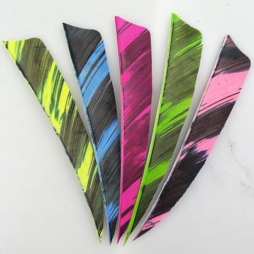 AMEYXGS 4 Inch Arrow Feather Fletching Turkey Feather Natural Arrow Vanes Shield Right Wings Vanes for DIY Arrows Accessories 50Pcs