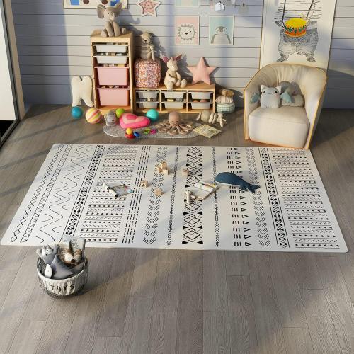 TCBunny Extra Large Baby Play Mat - 4FT x 6FT Foam Puzzle Floor Mat for Kids & Toddlers (Mixed Marks White/Black)