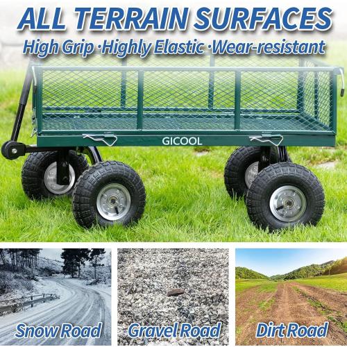 2Pack 4.10/3.50-4 Tire and Wheel, 10 Pneumatic Tire, with 2.25 Offset Hub, 5/8 Axle Bore Hole, Sealed Bearings, for Hand Truck Trolley Dolly Garden Wagon Cart Wheel Replacement, 2 Pack