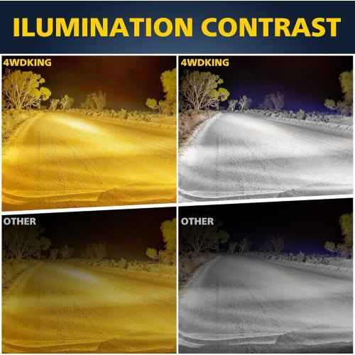 4WDKING 22 Inch Dual-Color Slim LED Light Bar,120W Spot Flood Combo Beam with Wiring Harness Kit, Screwless Design, IP68&IP69K Waterproof, Off Road Driving Lamp Fog Lights for Truck Pickup ATV UTV SUV
