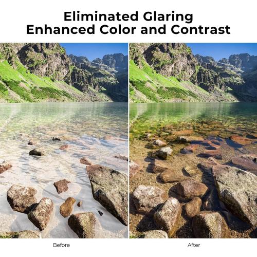 K&F CONCEPT 52mm Circular Polarizer Filter Ultra-Slim 18 Multi-Coated Optical Glass Circular Polarizing Filter for Camera Lenses with Cleaning Cloth (K Series)