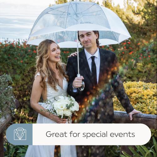 ShedRain Bubble Clear Umbrella, Auto Open, See-Through, Rain & Windproof, for Weddings, Proms and Events