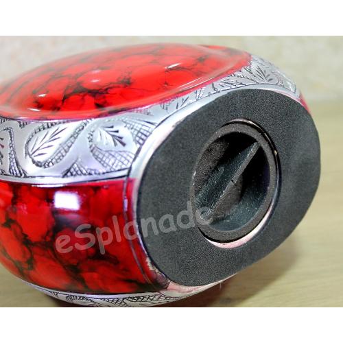 Color red eSplanade Teardrop Cremation Urn Memorial Container Jar Pot | Cremation urn | Metal urn | Burial urn (Fiery Red)