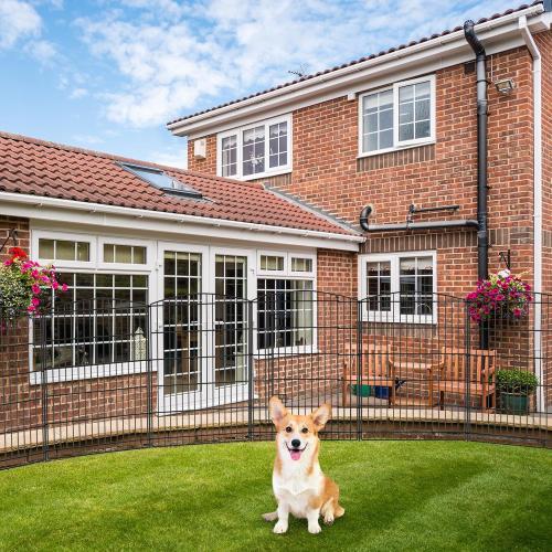 INJOPEXI Decorative Garden Fence 6 Panels 13ft (L)×36in (H) Animal Barrier Fences with 5 Panels   1 Gate, No Dig Garden Fencing Rustproof Metal Wire Temporary Rabbit Dog Fence for Patio Outdoor Yard