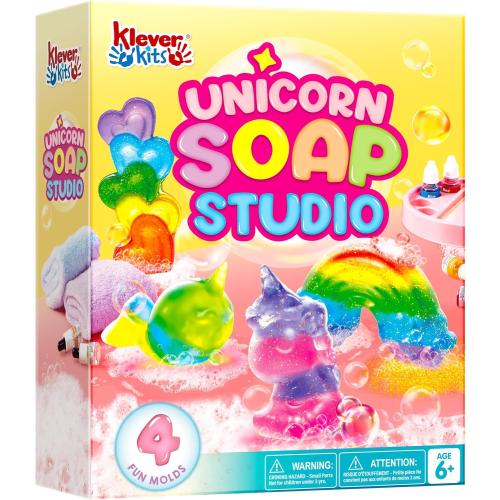 Klever Kits Unicorn Soap Making Kit- 4 Molds Girl Crafts DIY Project, Unicorn Girl Gifts, Kids Birthday Gift for Aged 6 , Science STEM Activity Teenage Gifts for Toddler Ages 6 7 8 9 10 11 12
