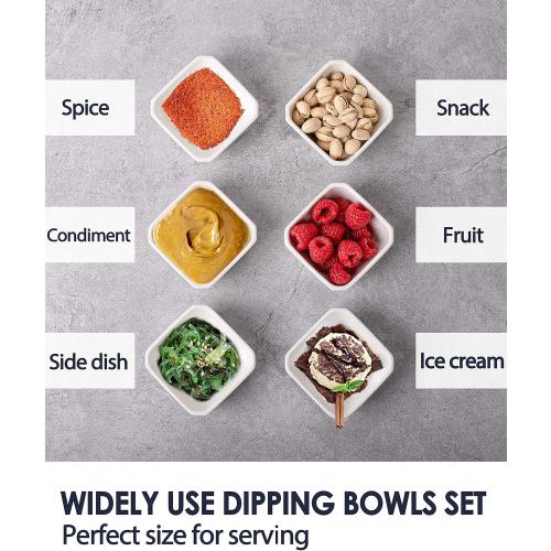 20 Pack Ceramic Dipping Bowls, 3 Oz Soy Sauce Dish, Small Dip Bowls Set for Sauce, Side Dish, Condiments, Sushi, Ramekins Oven Safe