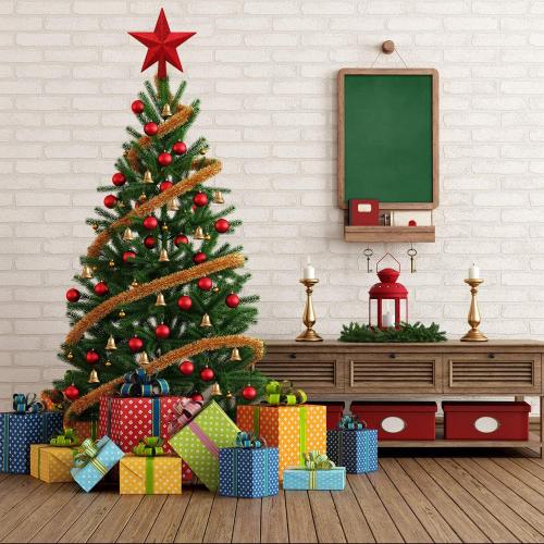 Aneco Glitter Mini Christmas Tree Topper Shatter-Proof Small Christmas Tree Decoration Treetop for Holiday Ornament or Home Decor, (Red, 4 inch)