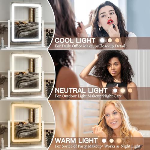 Vanity Mirror with , for Vanity Desk Tabletop, Bedroom (no light; no cable)