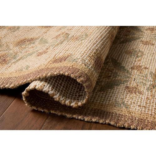Loloi Chris Loves Julia Rue Collection RUE-01 Wheat/Sage 2'-3 x 3'-9 Accent Rug Jute Neutral Floral Living Room Bedroom Rug