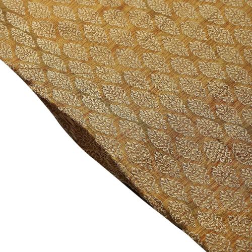 Size large 40 Color Mustard Gold Sojanya (Since 1958 Men'S Jacquard Silk Self Design Only Kurta
