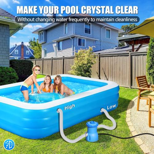 300 GPH ETL Certified Pool Filter Pump for Small Above Ground Pool | Pool Cartridge Filter Pump System with GFCI, Safety & Reliable Water Circulation Pumps - Rapidly Capture Debris - Dark Blue